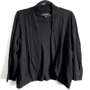 Dana Buchman Black Cropped Knit Cardigan